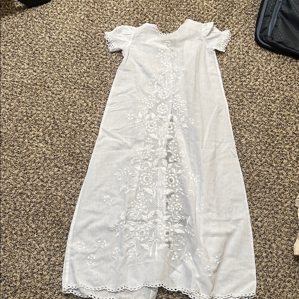 White baptism Dress with matching garments